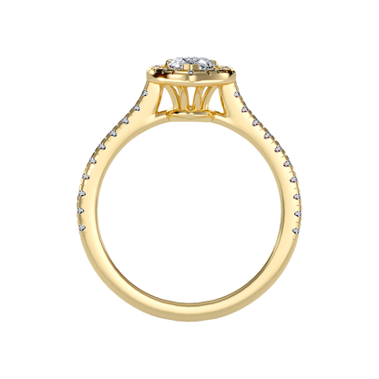 Great Pear Shaped Engagement Halo Ring