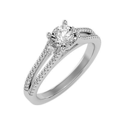 Half Moon Solitaire Ring