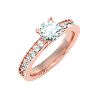 Flower Solitaire Ring-Color_Rose-Gold