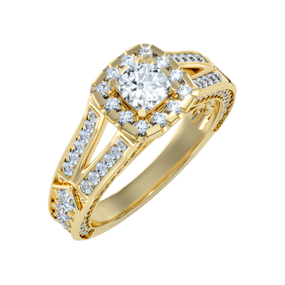Gilded Solitaire Ring-Color_Yellow-Gold