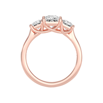 Sparkling Diamond Tri Stone Ring