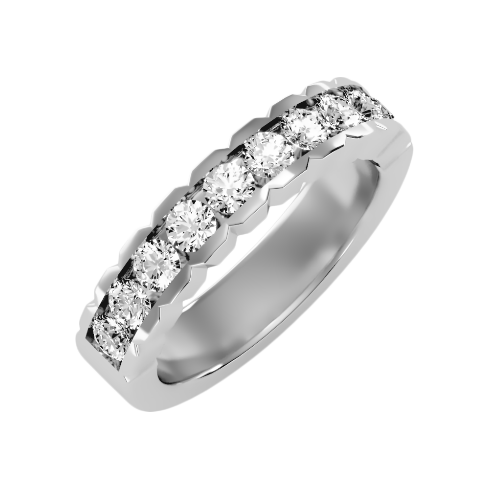 Strand Half Eternity Band-Color_White-Gold