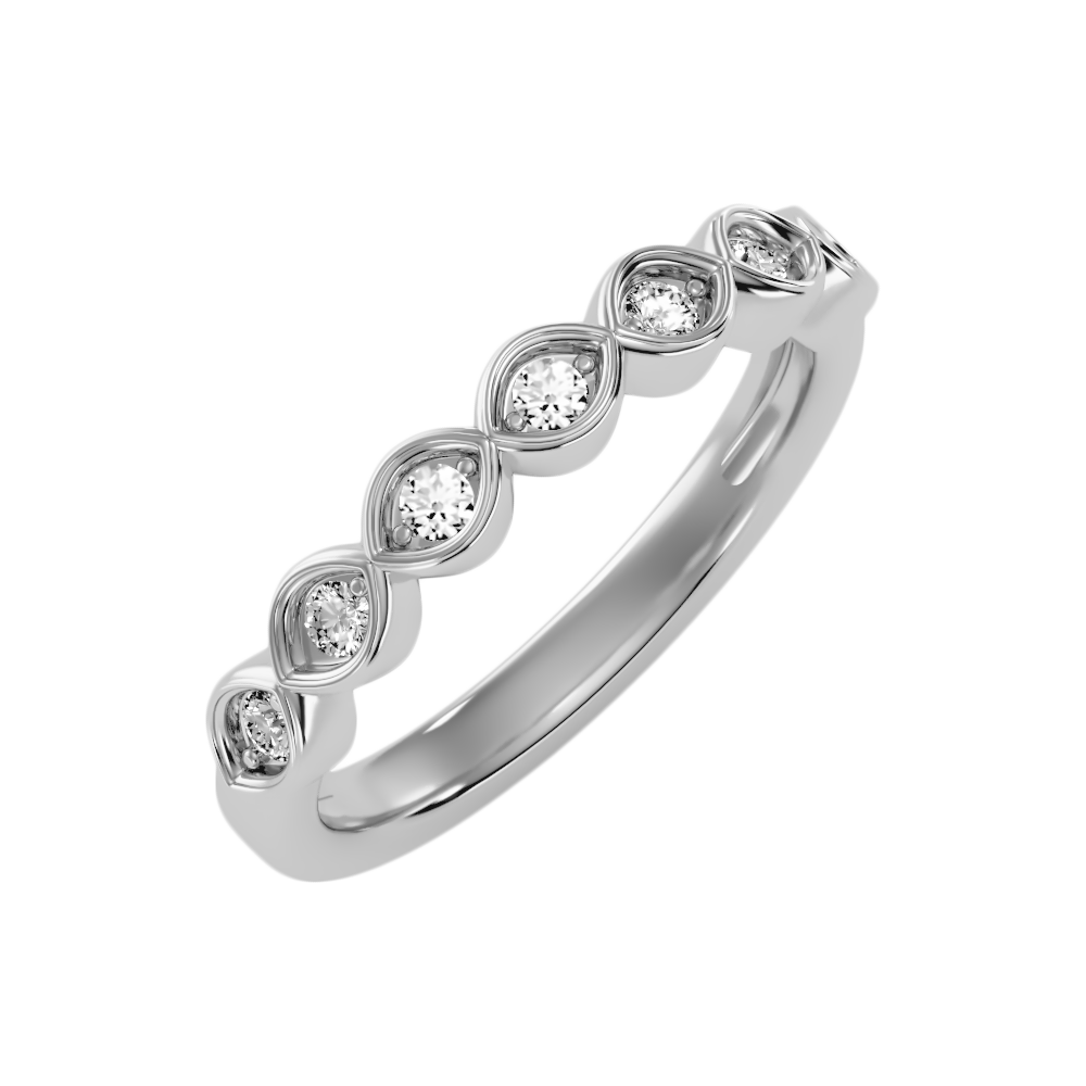 Auroraous Half Eternity Band-Color_White-Gold