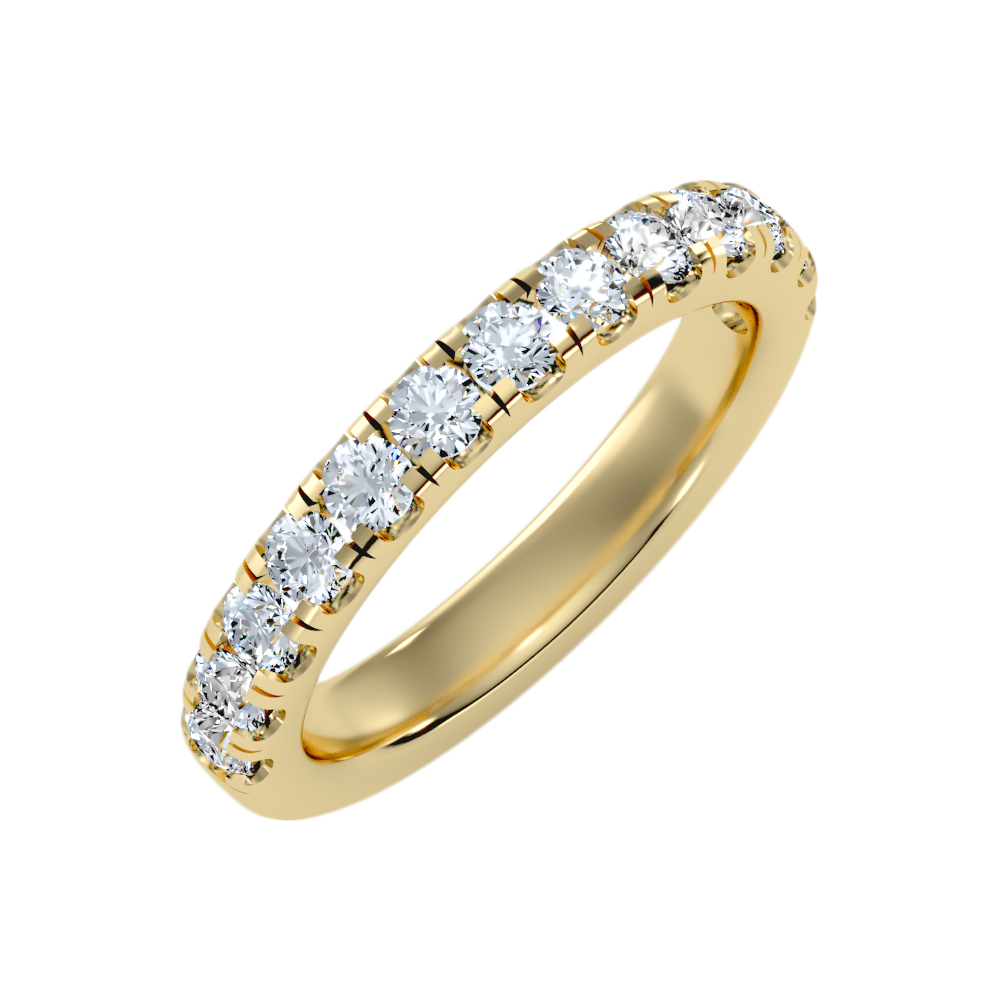 Effervescent Half Eternity Wedding Band-Color_Yellow-Gold