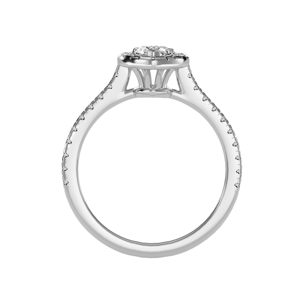 Great Pear Shaped Engagement Halo Ring