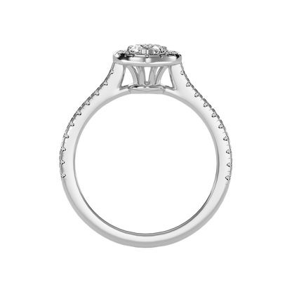 Great Pear Shaped Engagement Halo Ring