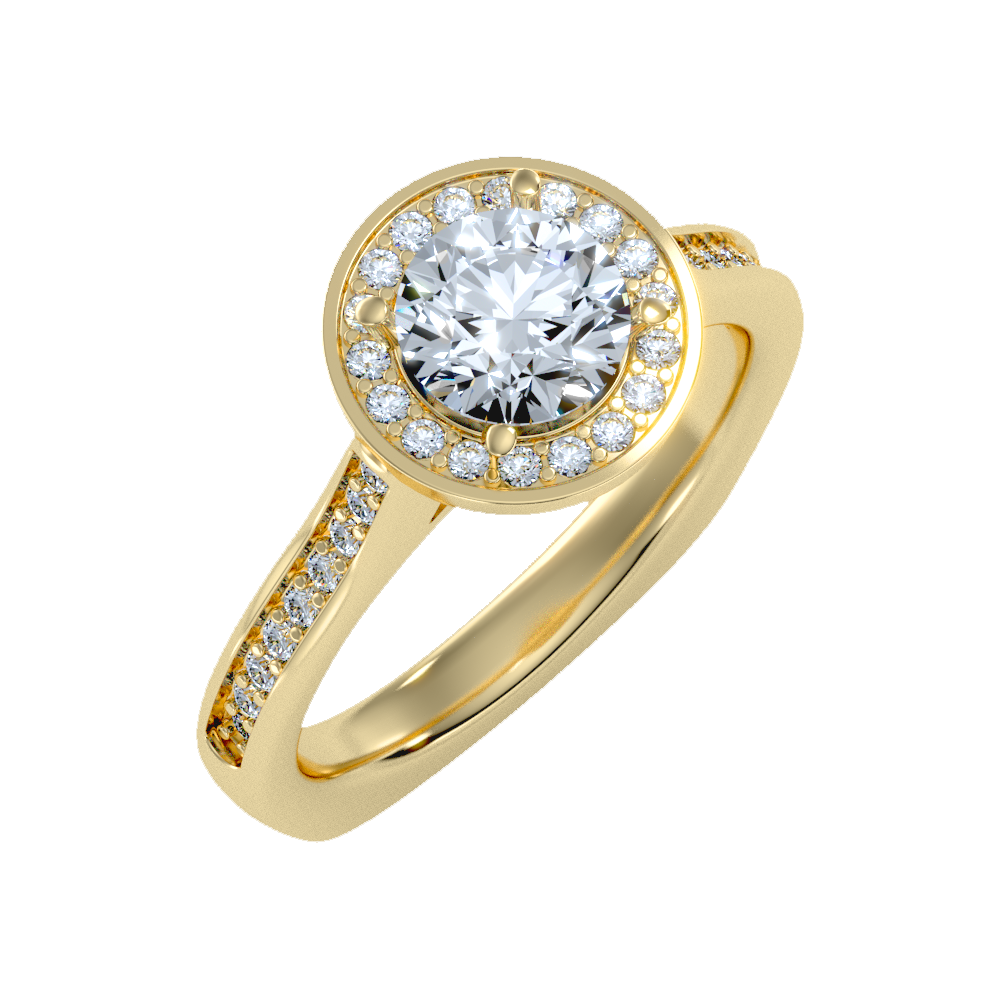 Vintage Classic Halo Diamond Engagement Ring-Color_Yellow-Gold
