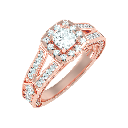 Gilded Solitaire Ring-Color_Rose-Gold