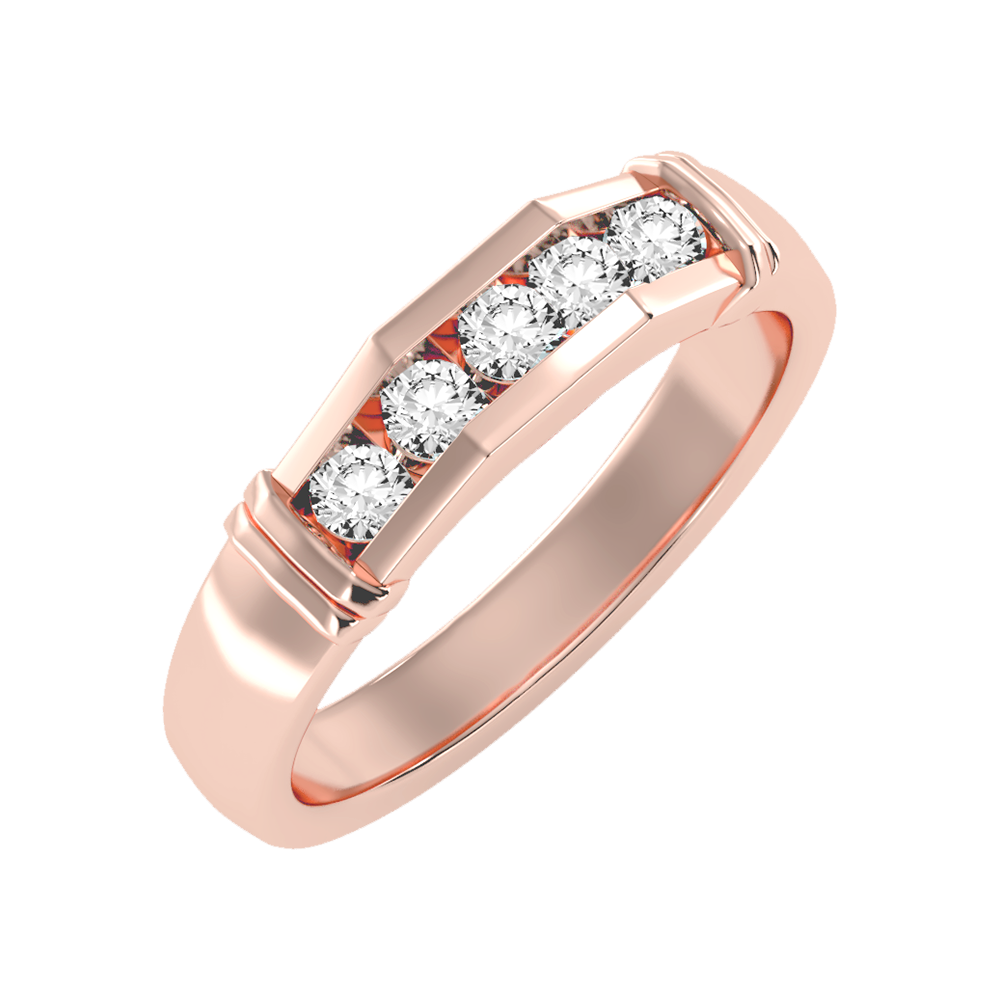 Dazzle Men's Broad Band Ring-Color_Rose-Gold
