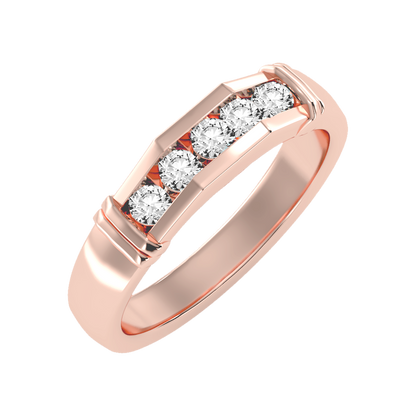 Dazzle Men's Broad Band Ring-Color_Rose-Gold