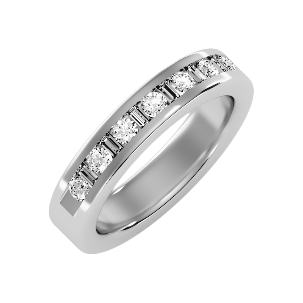 Frangtic Half Eternity Band-Color_White-Gold