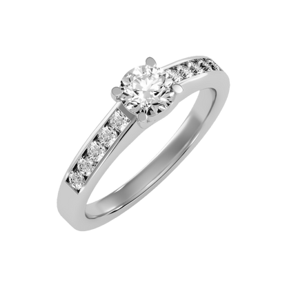 Stunning Solitaire Ring-Color_White-Gold