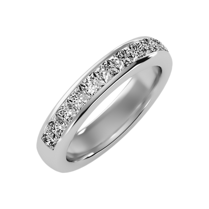 Silliage Half Eternity Band-Color_White-Gold