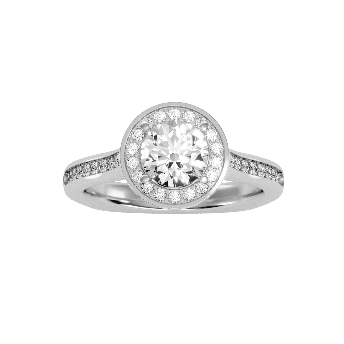 Vintage Classic Halo Diamond Engagement Ring