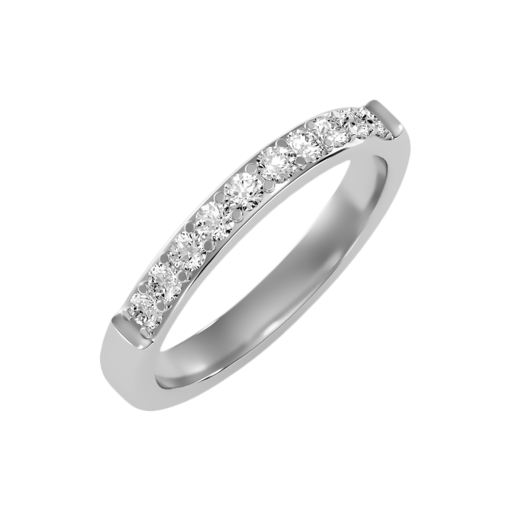 Hapop Half Eternity Band-Color_White-Gold