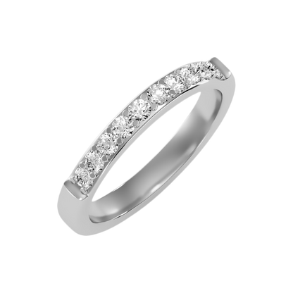 Hapop Half Eternity Band-Color_White-Gold