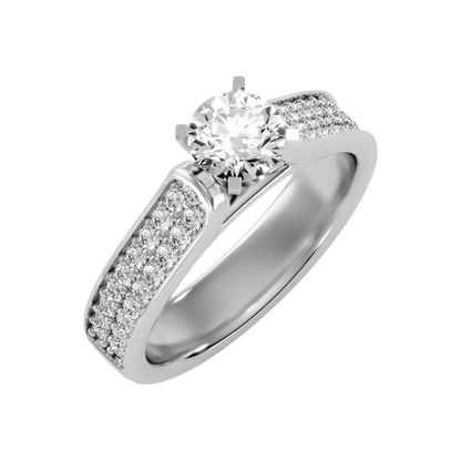 Unique Solitaire Ring-Color_White-Gold