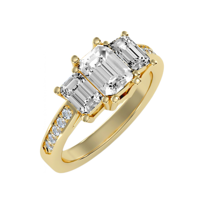 Mesmerizing Three Stone Ring