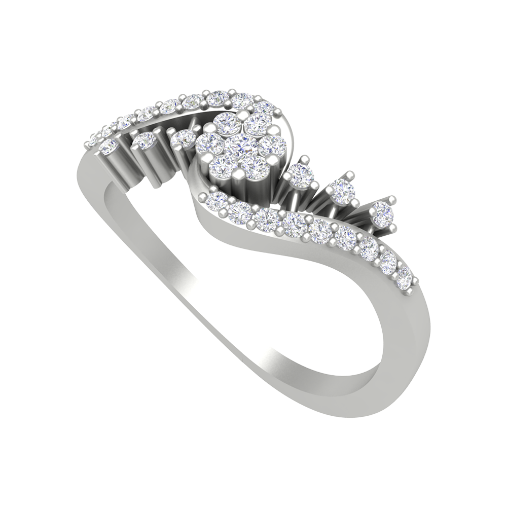 Mandalence Diamond Ring-Color_White-Gold