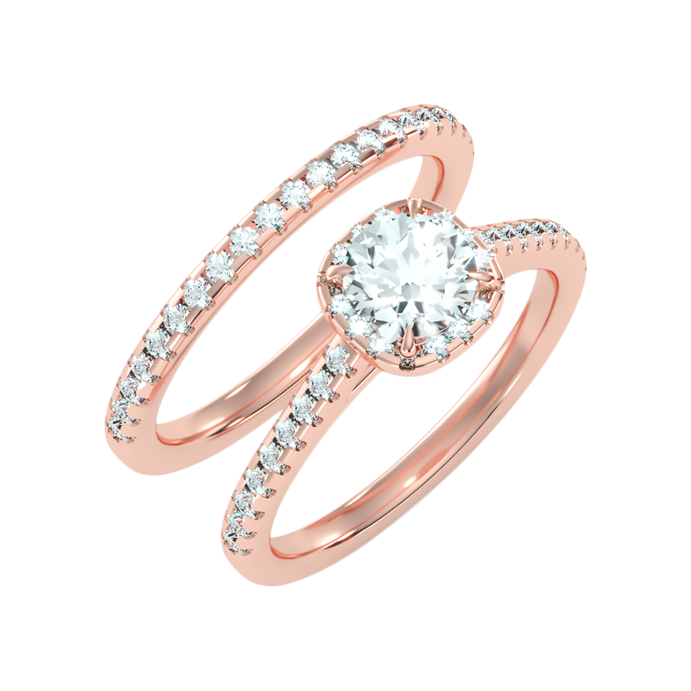 Stylish Bridal Ring Set-Color_Rose-Gold