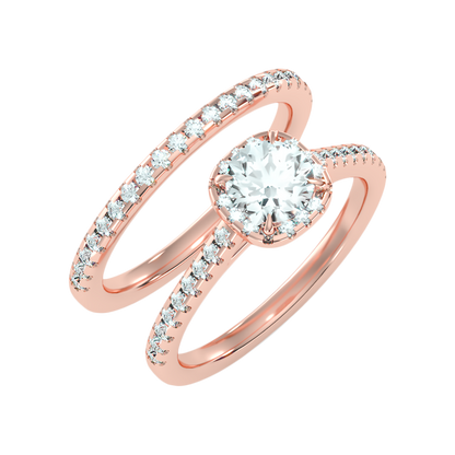 Stylish Bridal Ring Set-Color_Rose-Gold