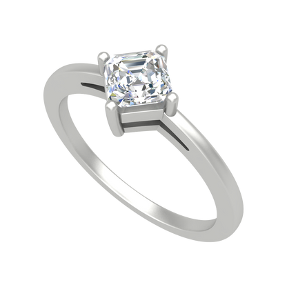 Vintage Inspired Solitaire Ring-Color_White-Gold