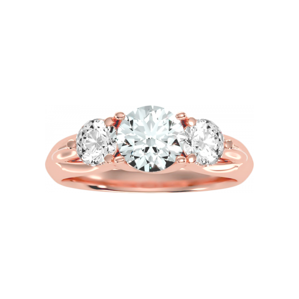 Pretty Three Round Shaped Diamond Ring