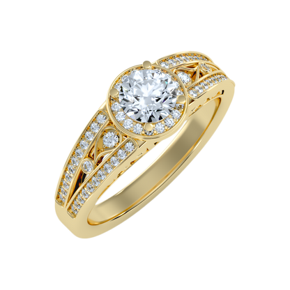 Ecstatic Halo Diamond Ring