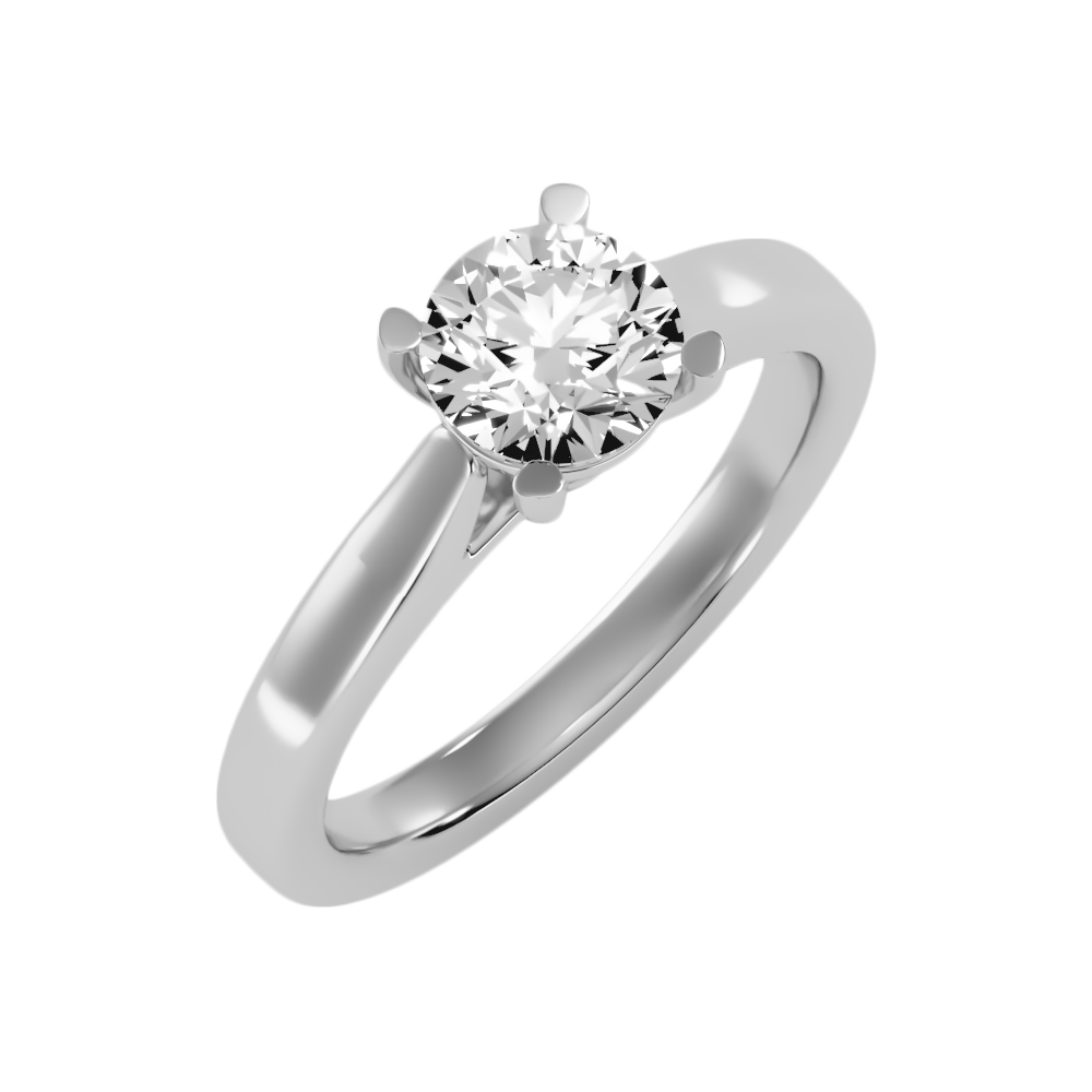 Doux Classic Solitaire Ring-Color_White-Gold