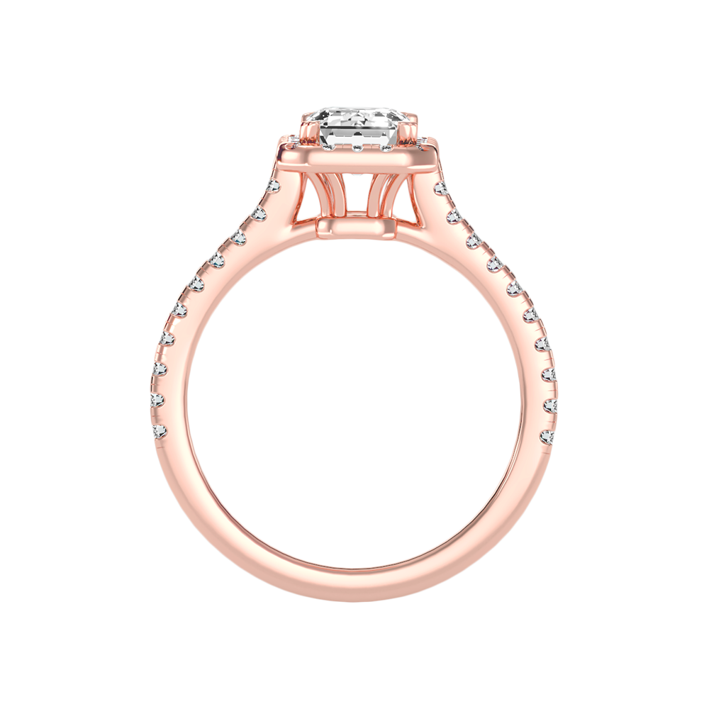 Emerald Cut Halo Diamond Engagement Ring
