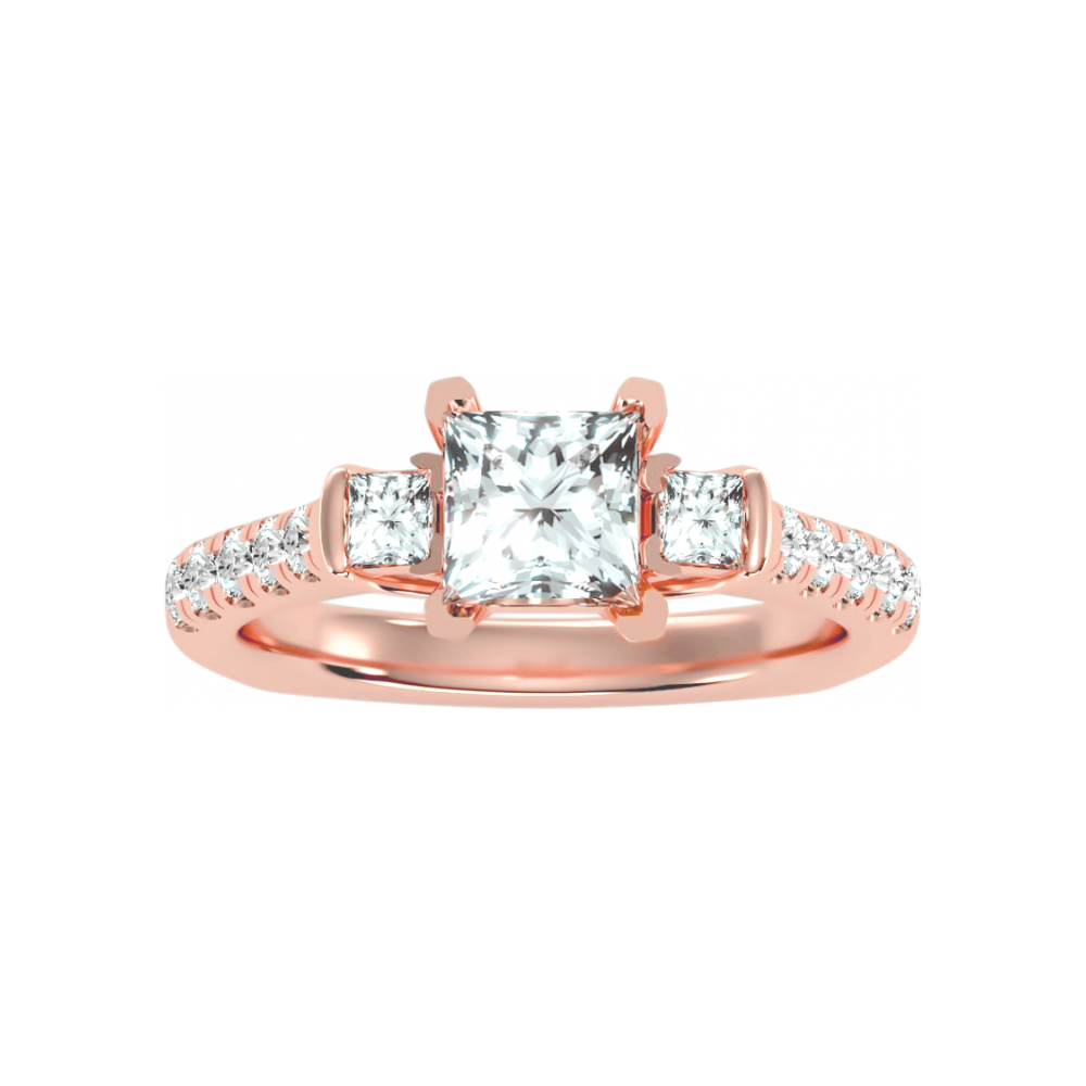 The Cutting-Edge Three Stone Ring