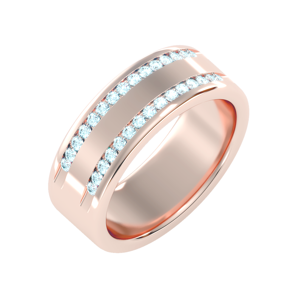 Shine Men's Broad Band Ring-Color_Rose-Gold