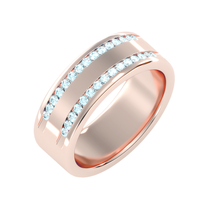 Shine Men's Broad Band Ring-Color_Rose-Gold