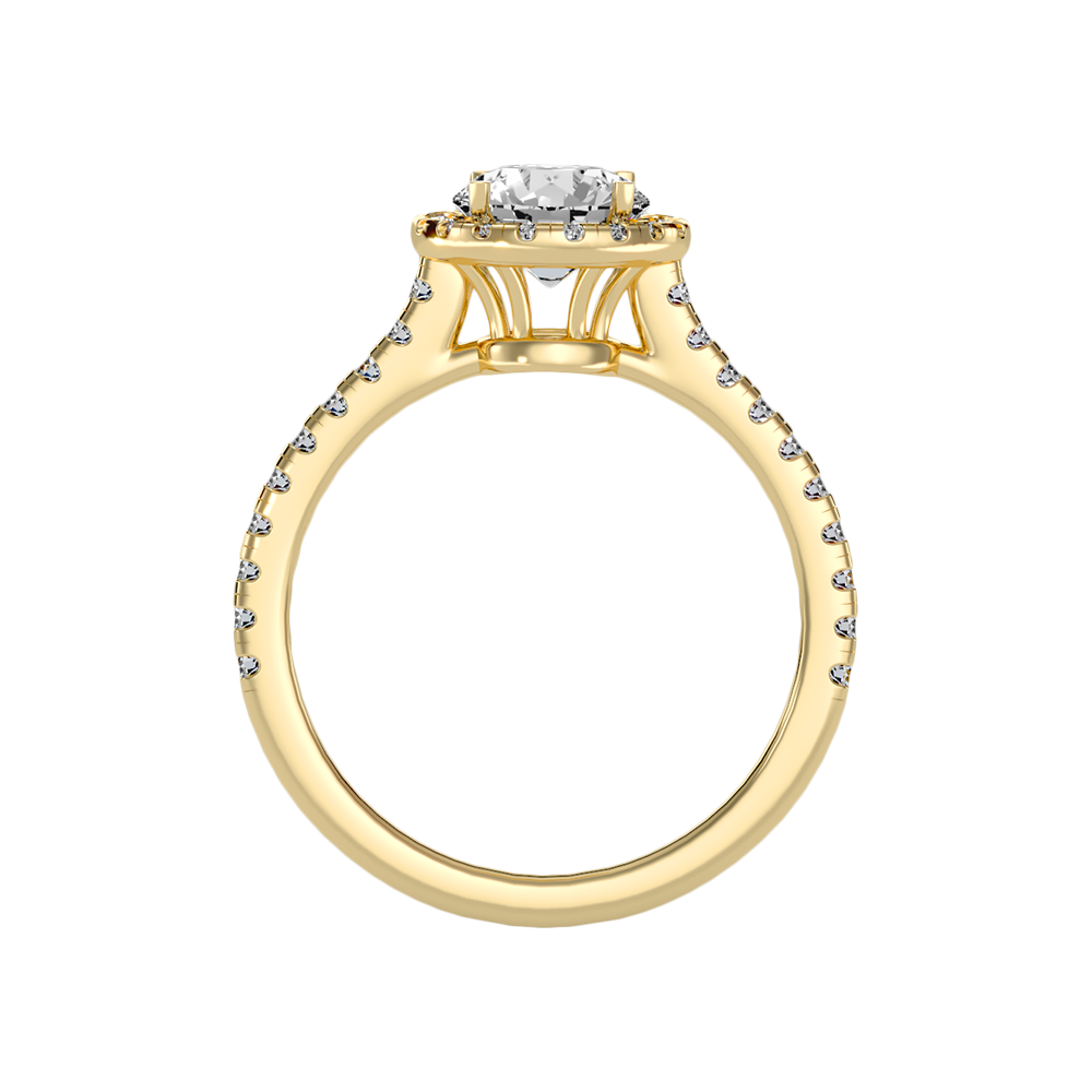 Dramatic Classic Halo Diamond Engagement Ring