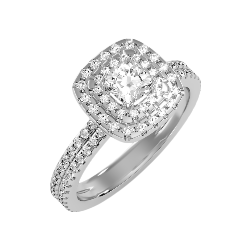 Natural Solitaire Ring-Color_White-Gold