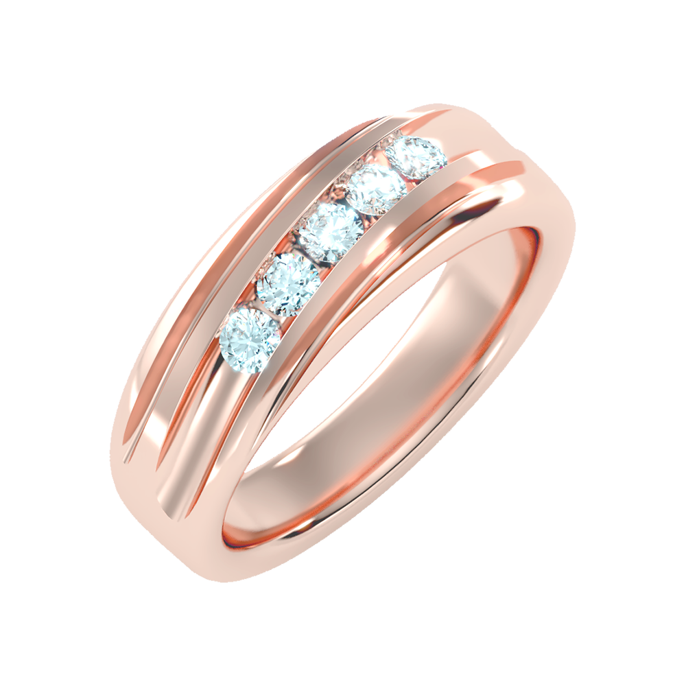 Tinged Men's Broad Band Ring-Color_Rose-Gold