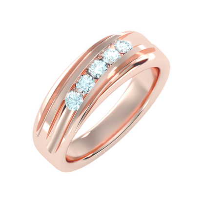 Tinged Men's Broad Band Ring-Color_Rose-Gold