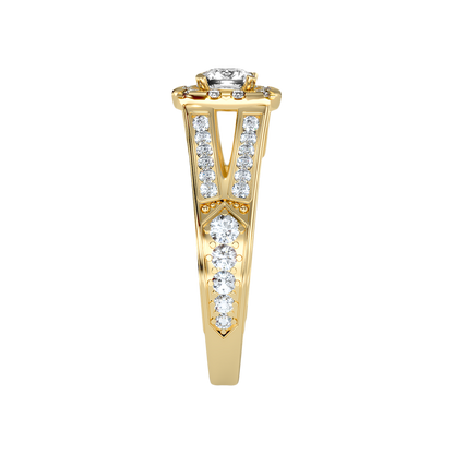Gilded Solitaire Ring
