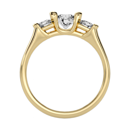 The Stylish Three Stone Ring-Color_Yellow-Gold