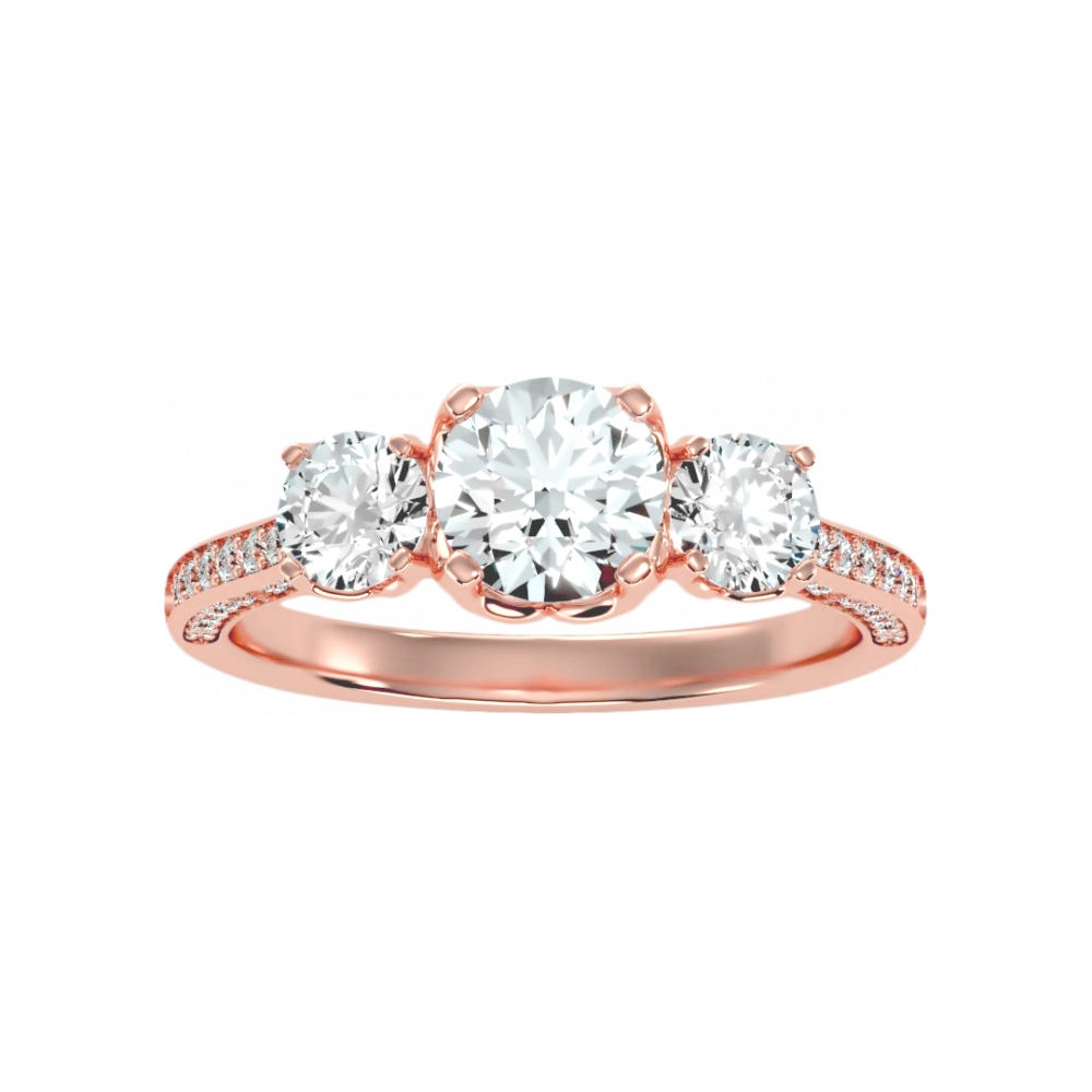 Astonishing Three Round Shaped Diamond Ring