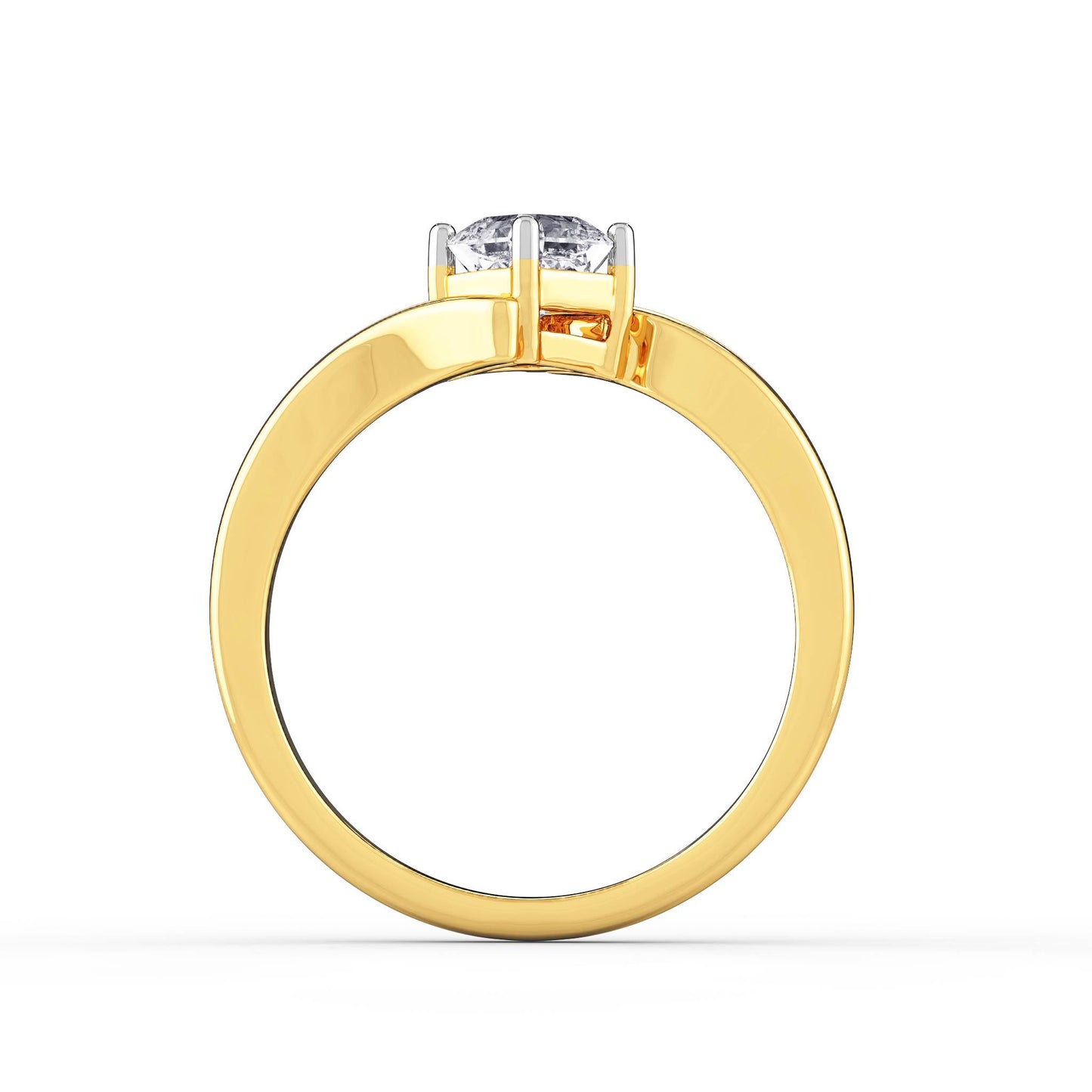 Curvy Edge Solitaire Ring