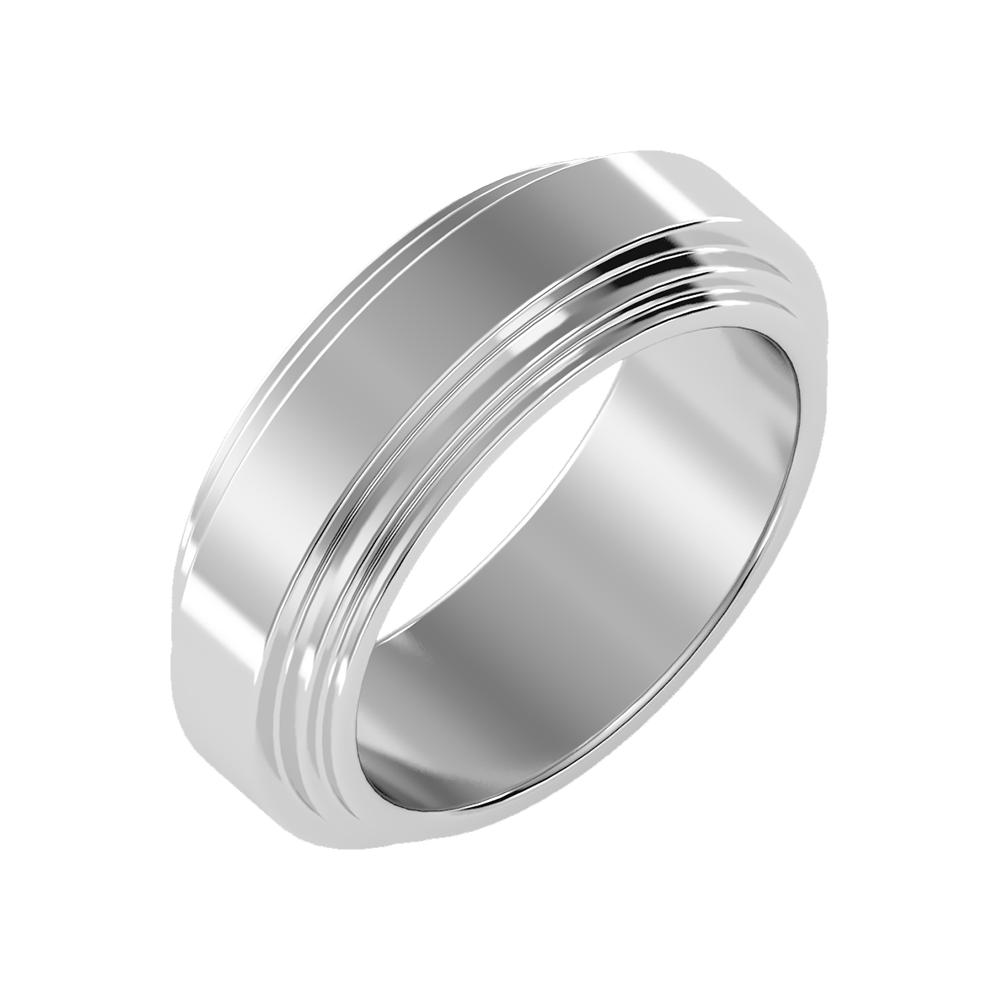 Splendor Men's Broad Band Ring-Color_White-Gold