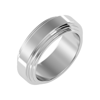 Splendor Men's Broad Band Ring-Color_White-Gold