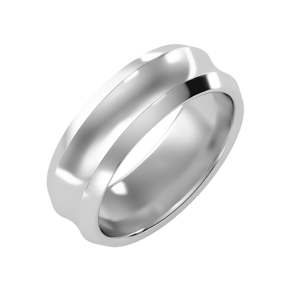 Laurels Men's Broad Band Ring-Color_White-Gold