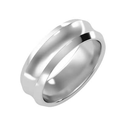 Laurels Men's Broad Band Ring-Color_White-Gold