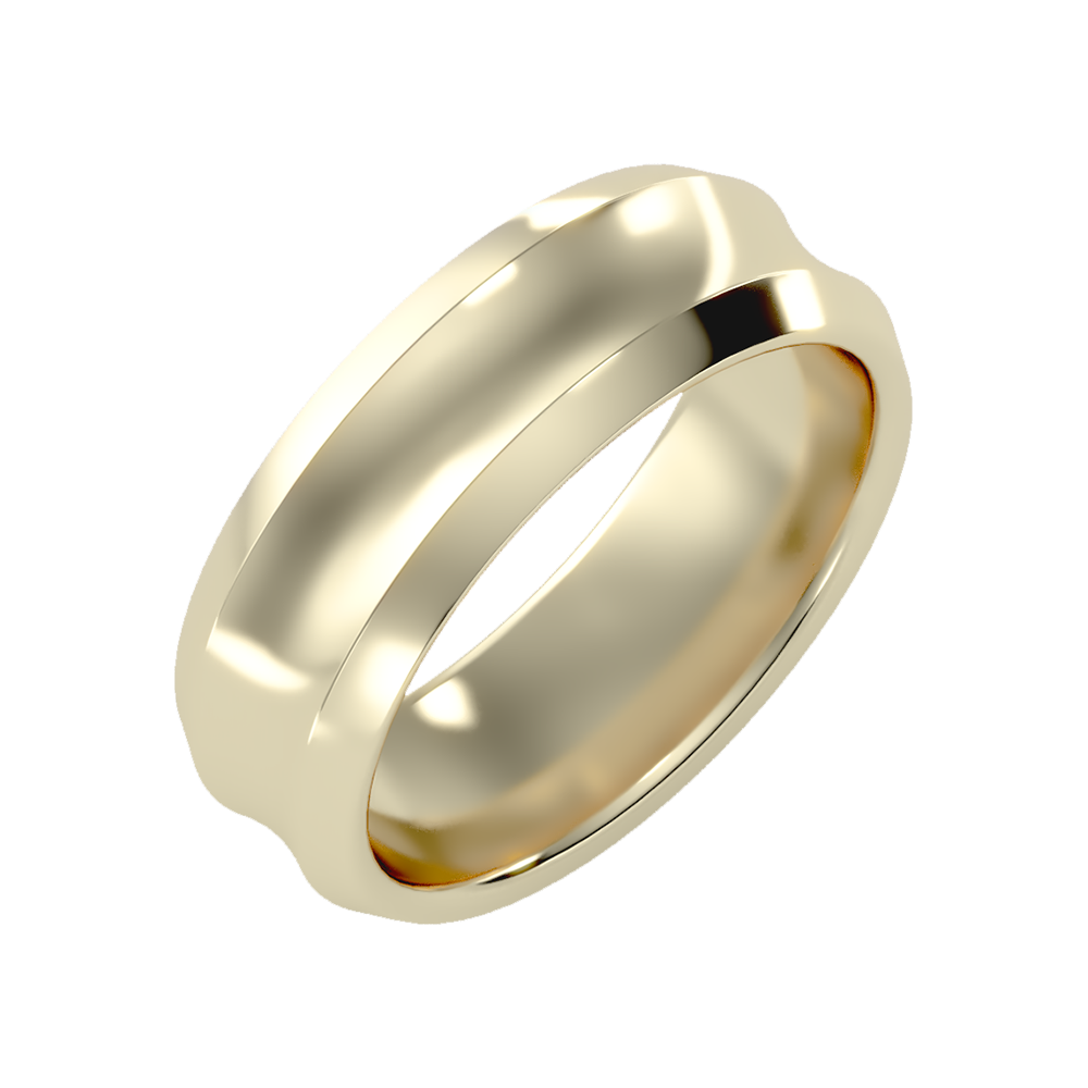 Laurels Men's Broad Band Ring-Color_Yellow-Gold