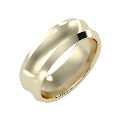 Laurels Men's Broad Band Ring-Color_Yellow-Gold