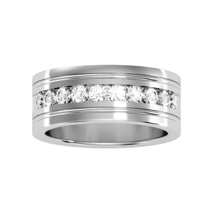 Prestige Men's Broad Band Ring-Color_White-Gold
