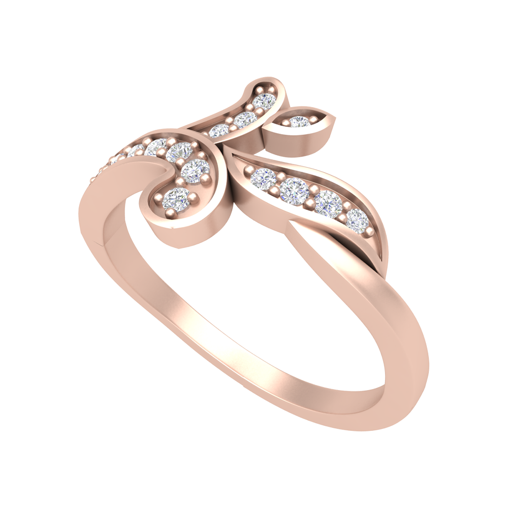 Petals & ferns Diamond Ring-Color_Rose-Gold