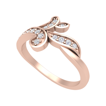 Petals & ferns Diamond Ring-Color_Rose-Gold